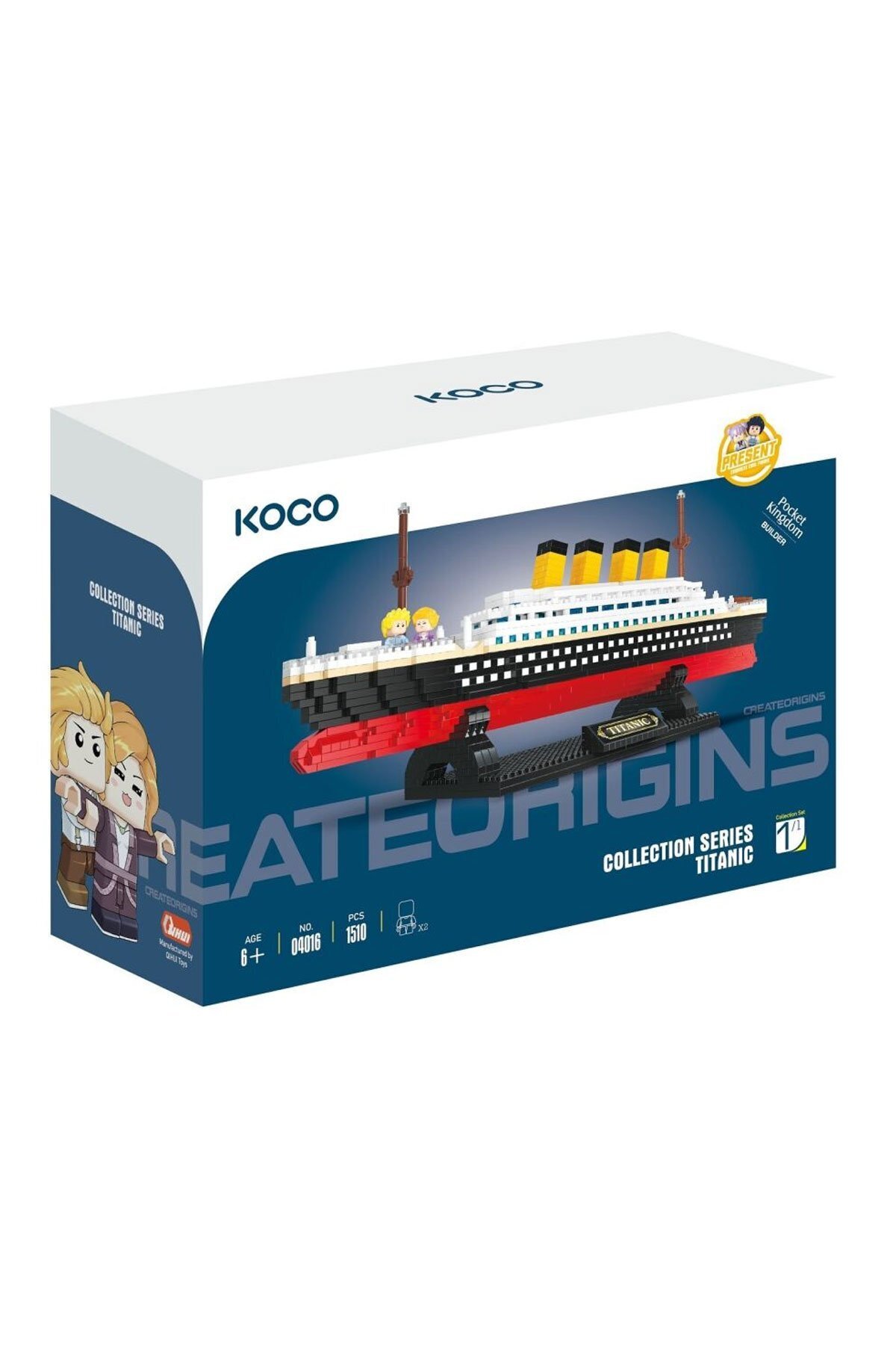 مجموعه ساختنی ۱۵۱۰ قطعهای تایتانیک با ۲ فیگور ۳۵ سانتیمتری – مدل کشتی با جزئیات – بازی بلوکی کودکان و بزرگسالان