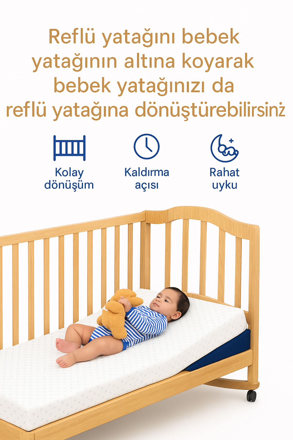 SABY 5 in 1 Modüler Bebek Reflü Yatağı – Antikolik - Düz Yatış - 30° Açılı Reflü Yatağı fotoğrafı 5 (önizleme)