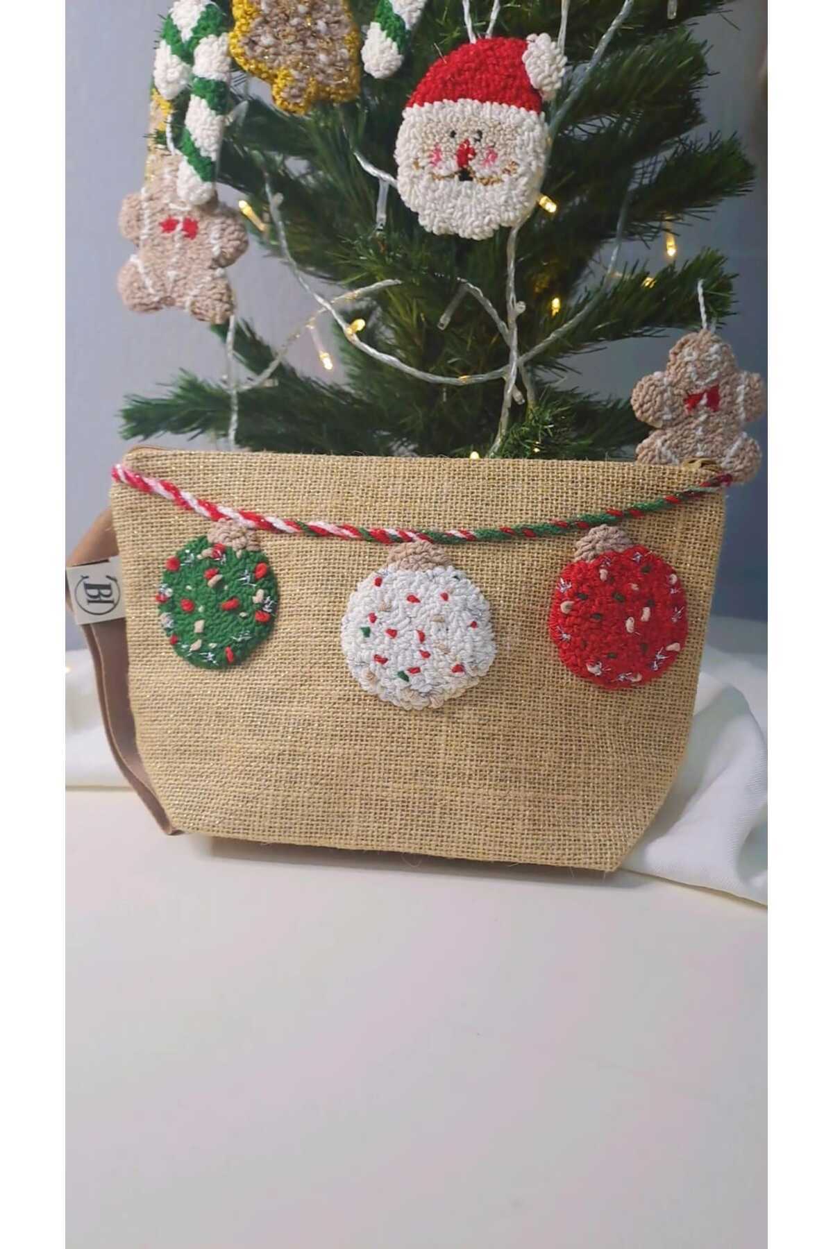 BACKHOME Makyaj Çantası, clutch , El Çantası, punch(panç), el emeği,yılbaşı konsepti