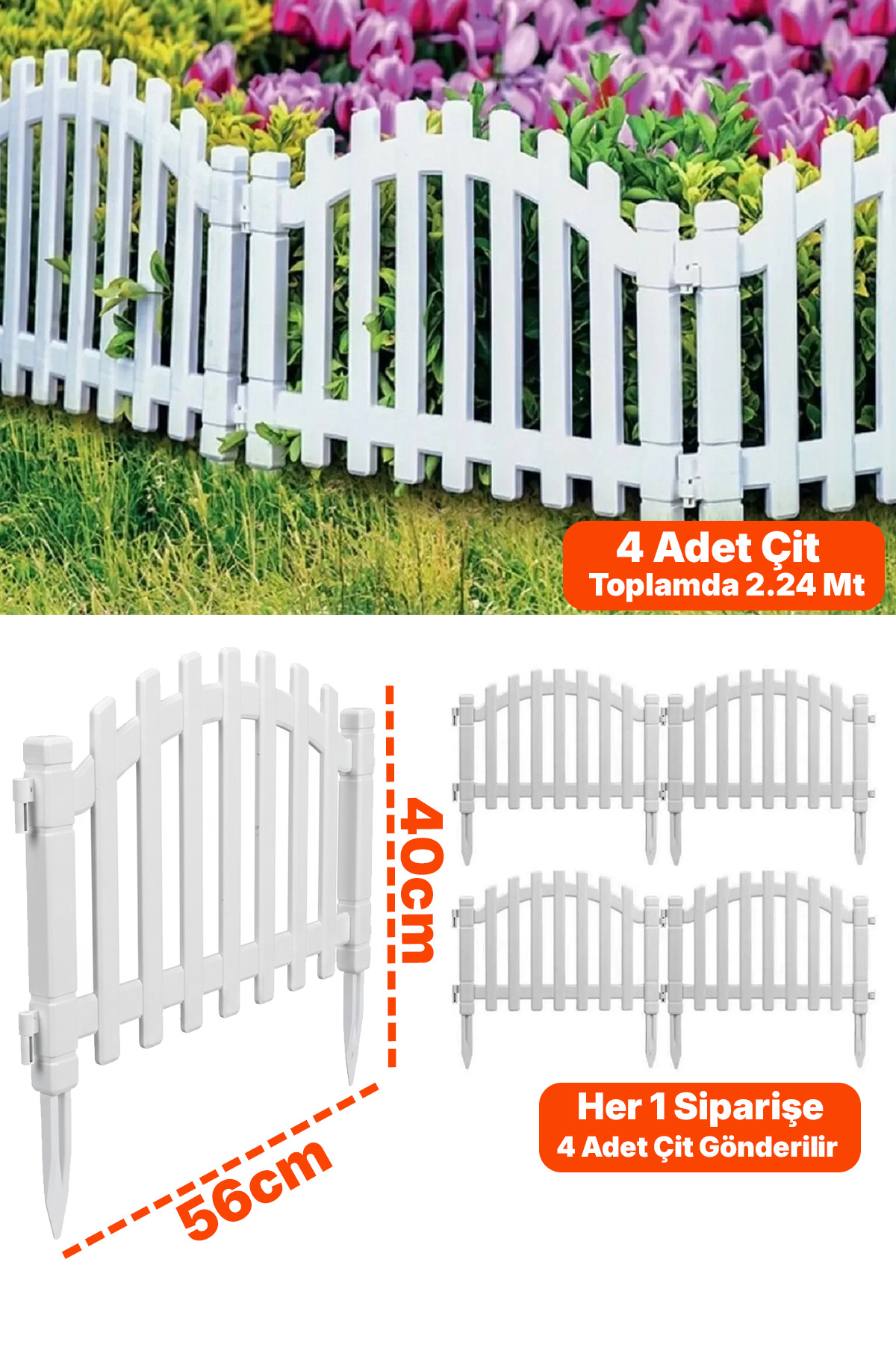 Alezy Sümbül Dekoratif Bahçe Çiti 2.25 Metre - Her Bir Çift 56 CM