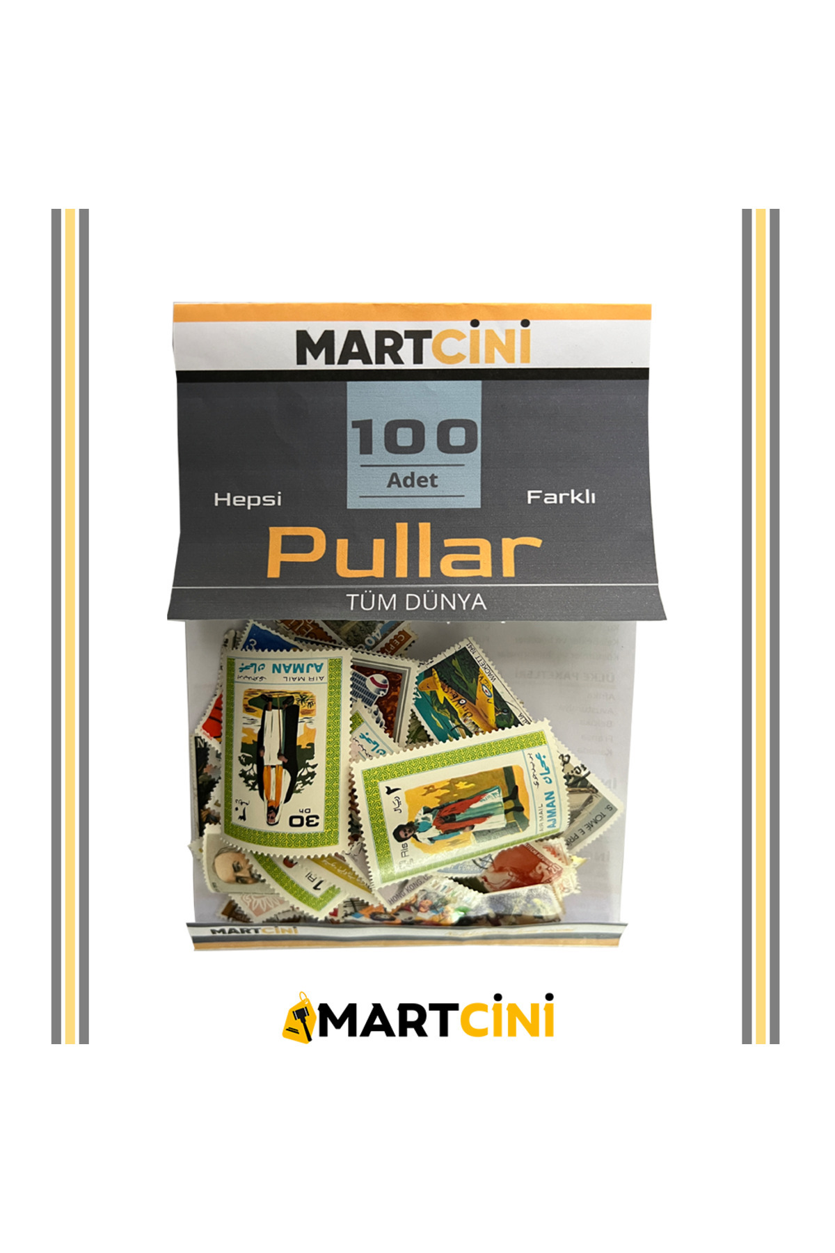 martcini 100 Adet Farklı Ülkelerden Orijinal Dünya Pulları – Koleksiyonluk Karışık Set