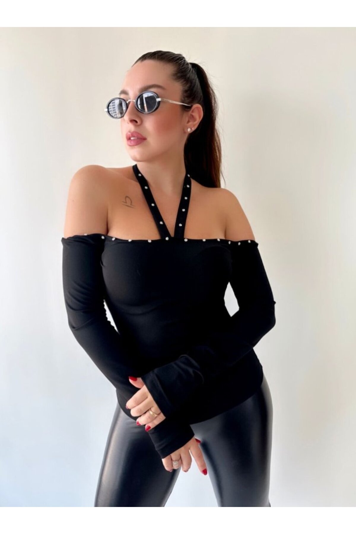 modamtn Kadın Halter Yaka Detay Bluz