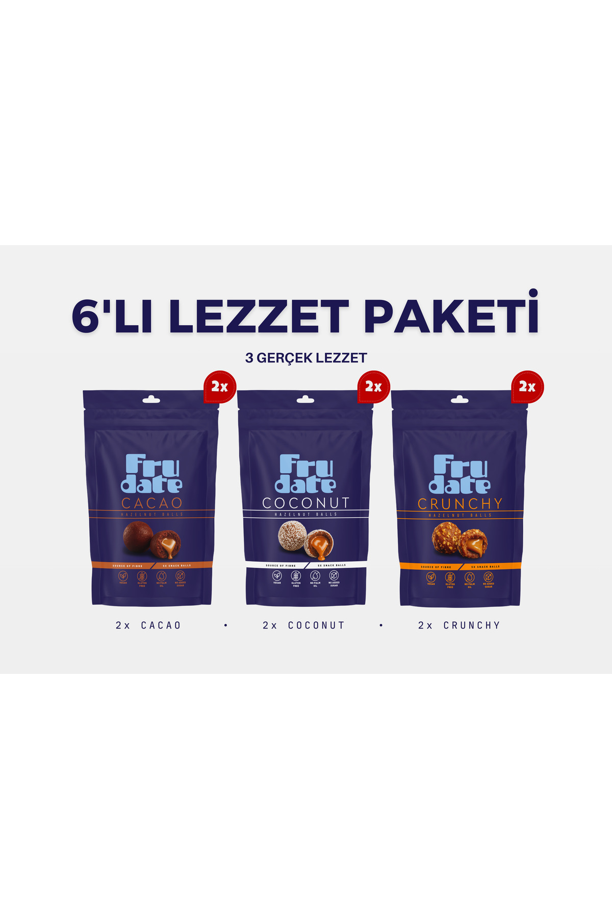 Frudate 6'lı Lezzet Paketi – 3 Gerçek Lezzet | İlave Şekersiz