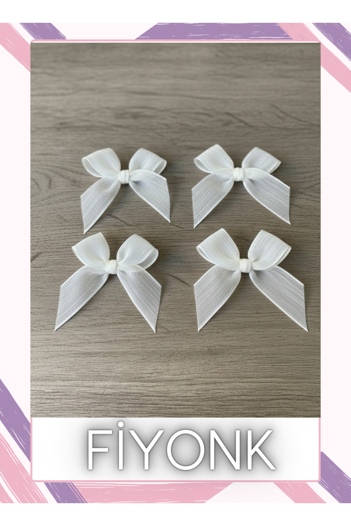 Linen Ribbon Ready Bow, 50 Pieces Ornament Bow Ready Handmade
