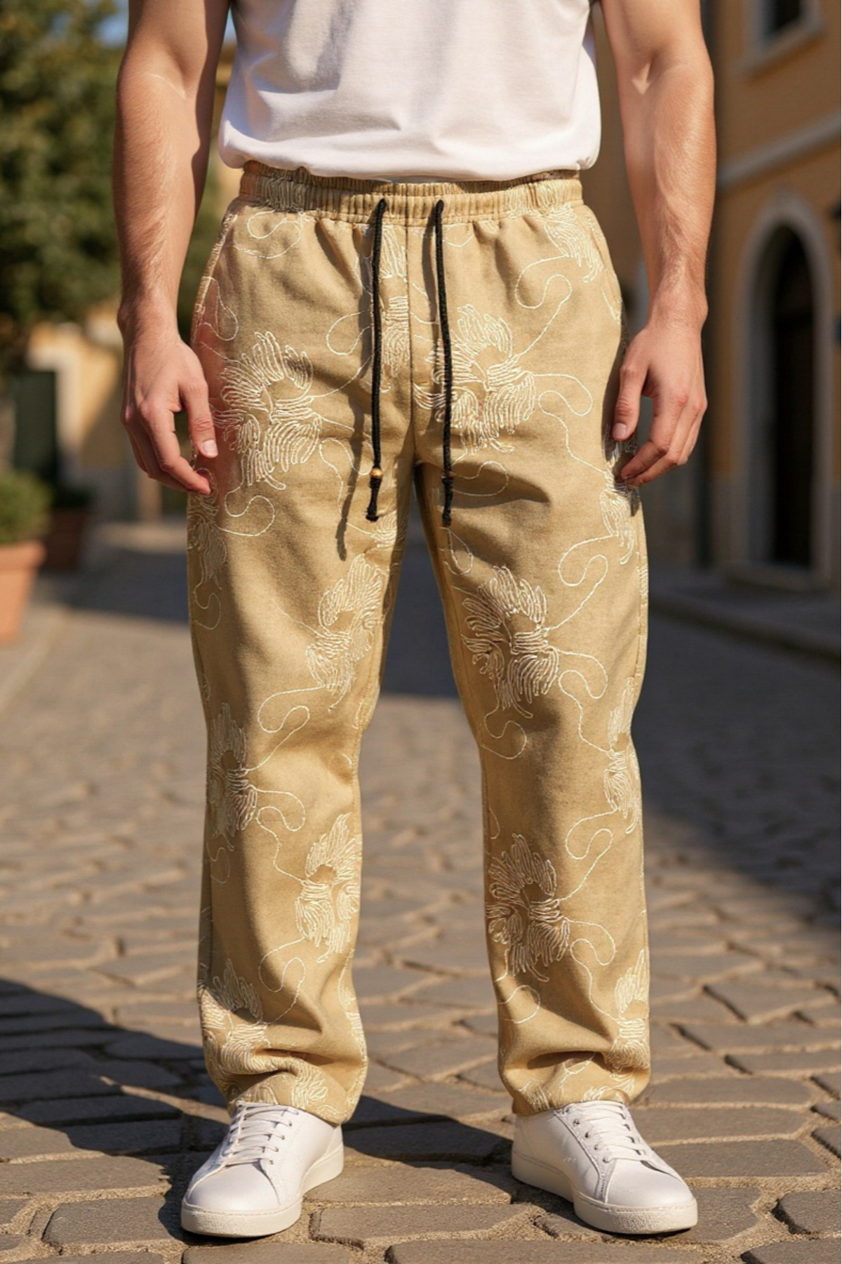 otantik street soul KAŞE TASARIM NAKIŞ BASKİ BAGGY PANTOLON