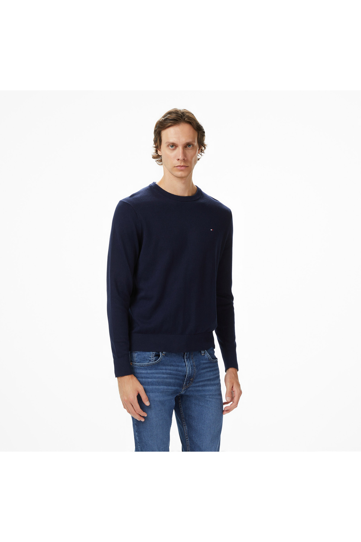 تامی هیلفیگر ژاکت سرمه‌ای مردانه طرح کشمیر پیما مین‌لاین