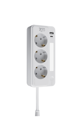 7GO 7GSP1 3680W 3'lü Priz Beyaz | Akım Korumalı | 20W PD Hızlı Şarj USB | 1.9...
