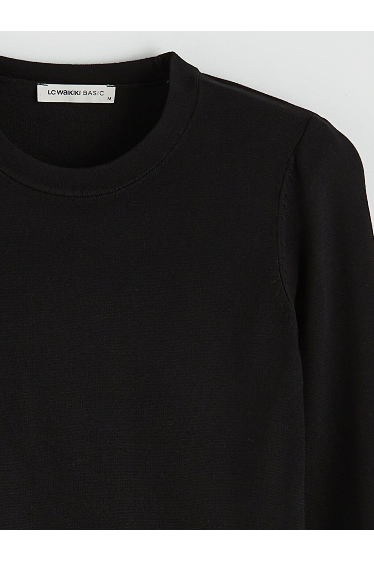 LC Waikiki LCWAIKIKI Classic Siyah Bisiklet Yaka Kadın Triko Kazak fotoğrafı 6 (önizleme)