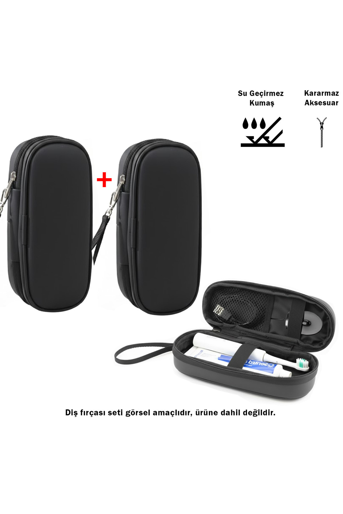 Microcase Şarjlı Diş Fırçaları için Askılıklı Seyahat Saklama Çantası Koruma Kabı Kutusu 2 Adet AL5434