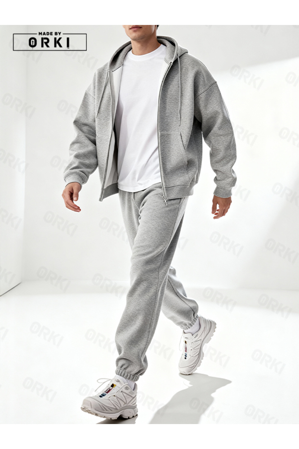 EFFRENATU  Unisex Oversize Kapüşonlu Fermuarlı Eşofman Takımı – Minimal Premium - Görsel 4