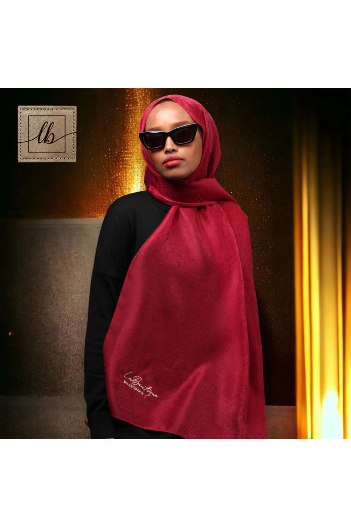 SİMLİ ŞAL - BORDO - 70X190