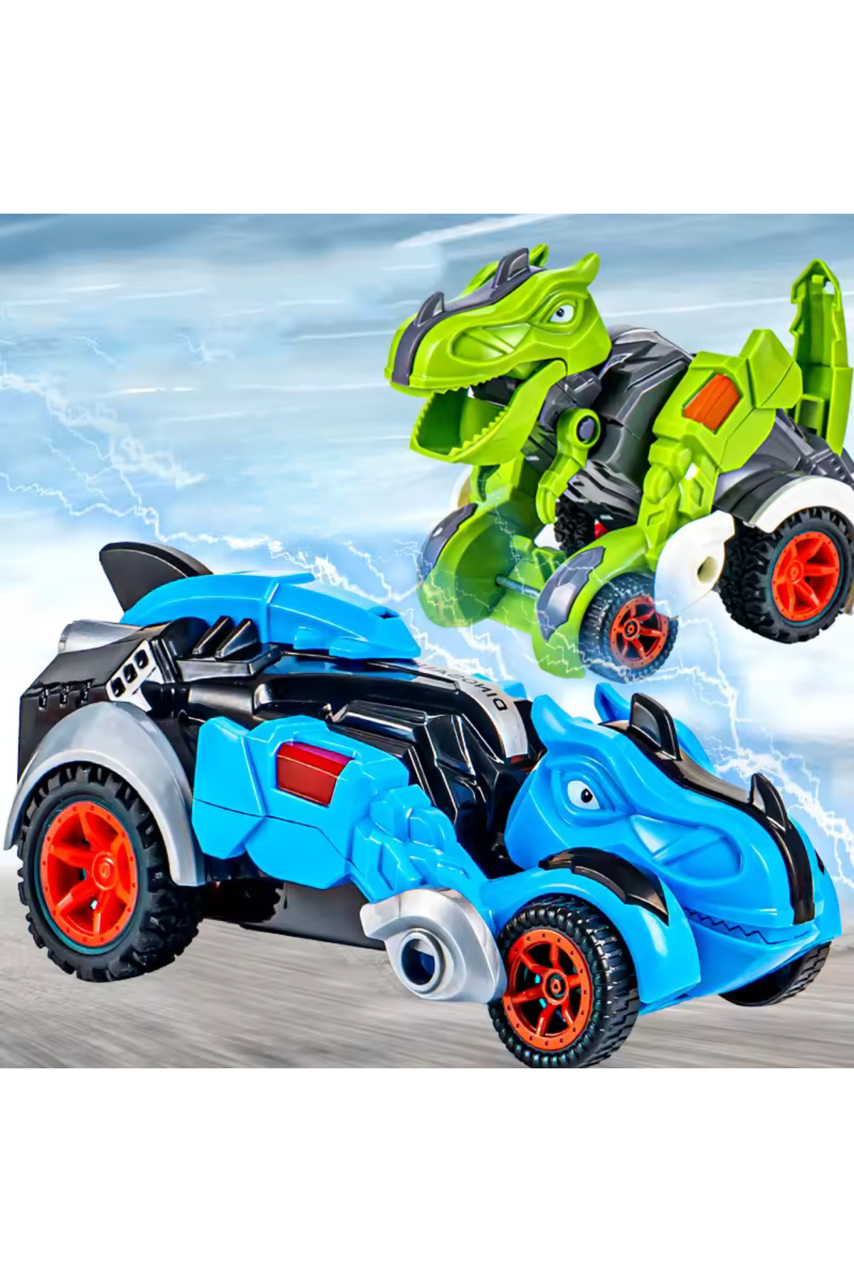 craftivio Dönüşen Dinozor Araba Robot Oyuncak 2'si 1 Arada T-Rex