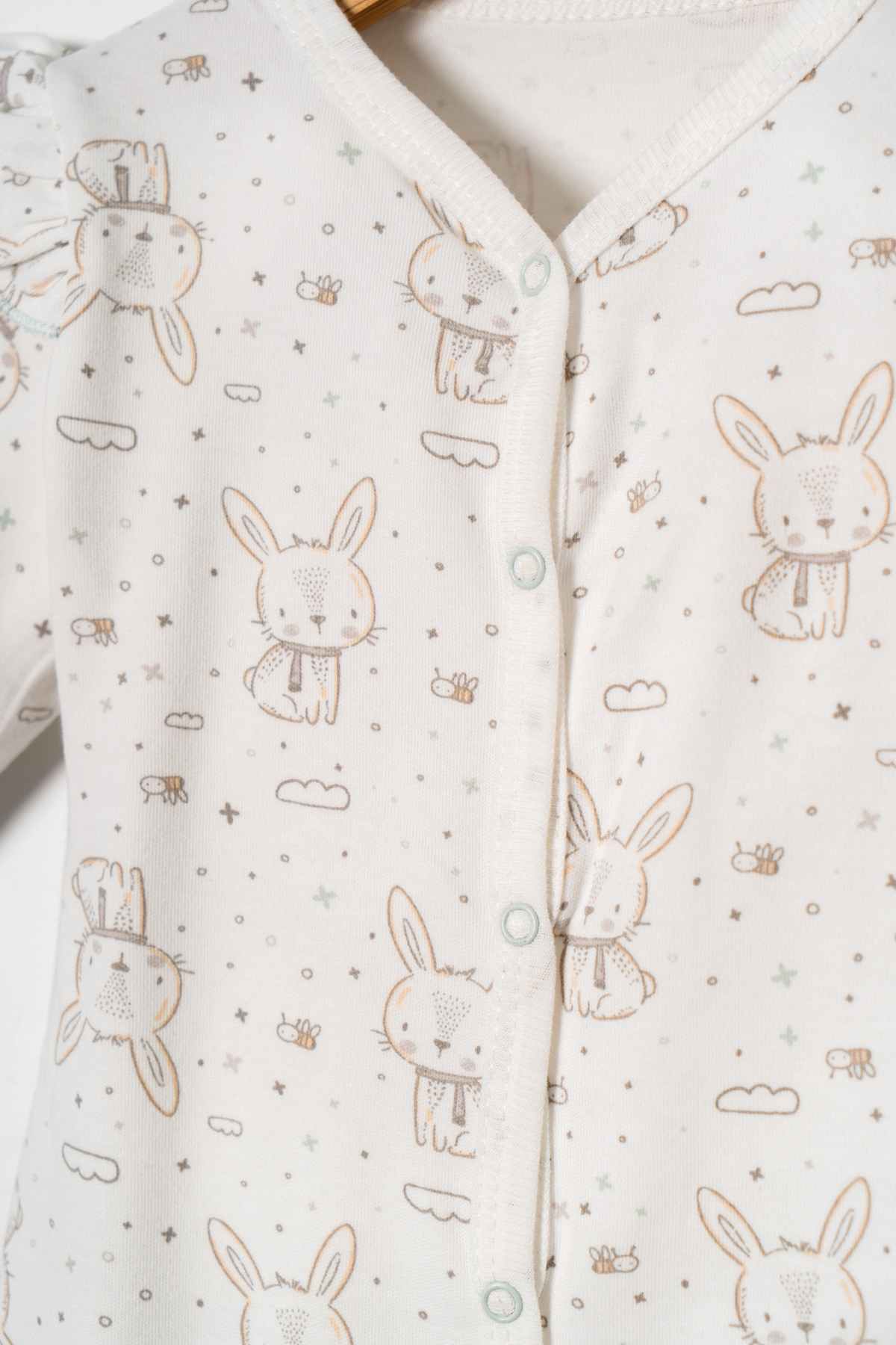 Miniday Baby Kız Bebek Baskılı Tulum Tavşan Yeni doğan %Pamuklu Hastane çıkışı Uyku Tulumu Çıtçıtlı Basıc 11 fotoğrafı 3 (önizleme)