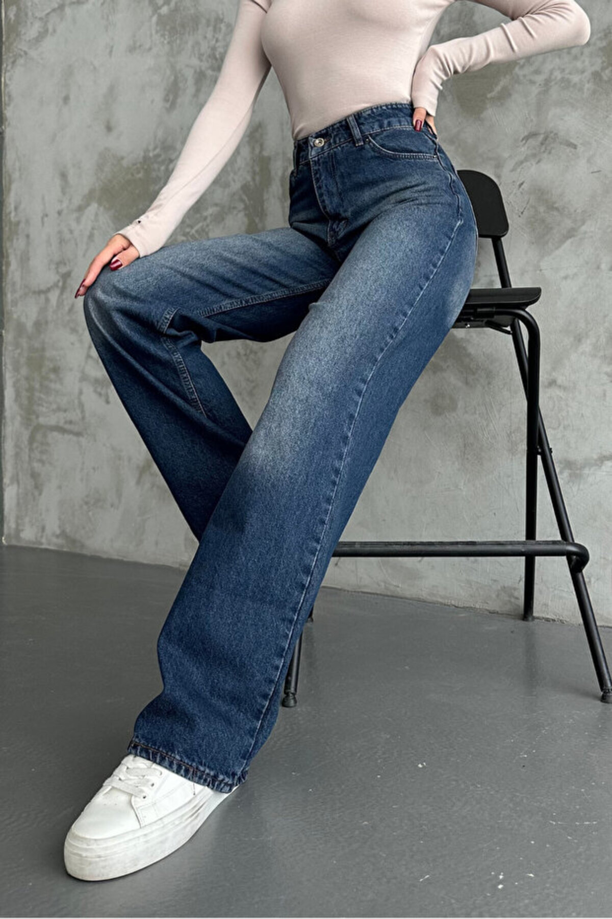 MY ARJA JEANS  KADIN YÜKSEKBEL LİKRALI KAHVETİNT PALAZZO JEANS (NEW SEASON)