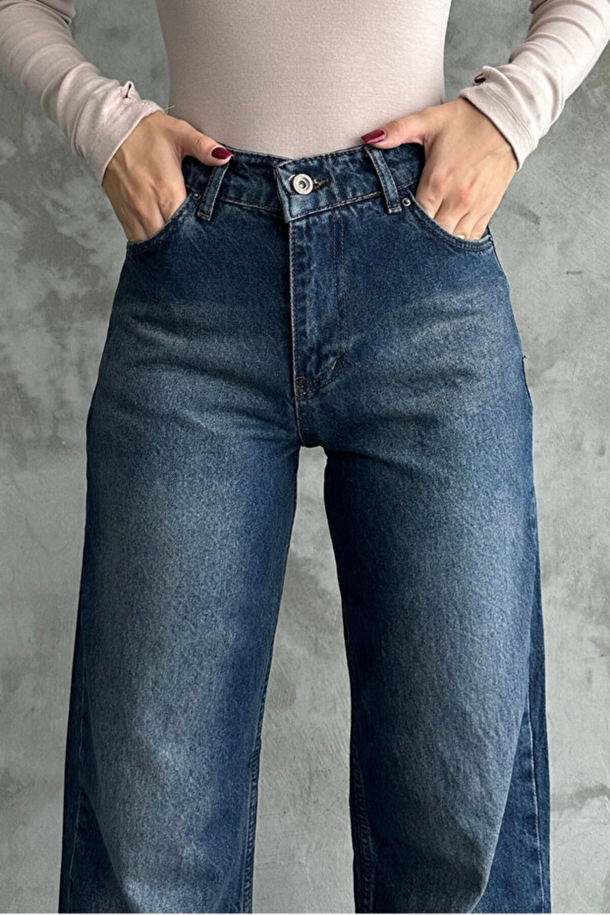 MY ARJA JEANS  KADIN YÜKSEKBEL LİKRALI KAHVETİNT PALAZZO JEANS (NEW SEASON) - Görsel 5