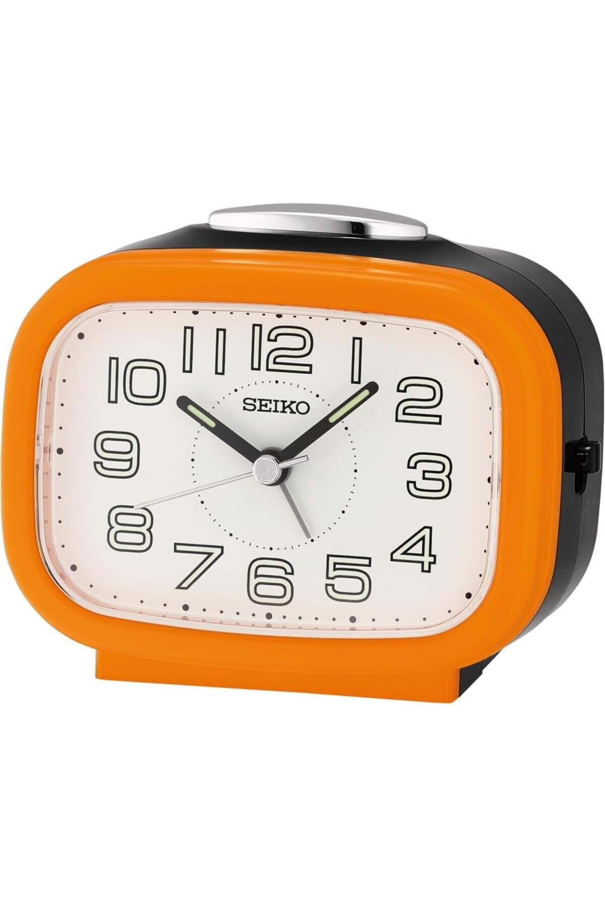 Seiko QHK060E SESSİZ AKAR SANİYELİ FOSFORLU IŞIKLI ÇALAR MASA SAATİ