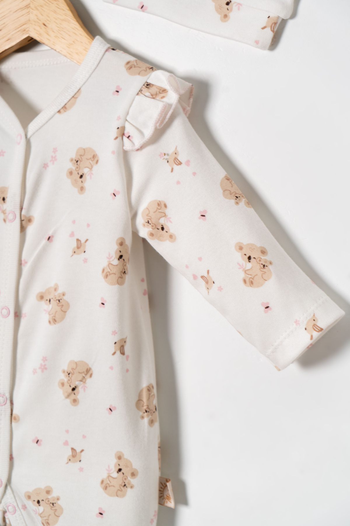 Miniday Baby Kız Bebek Baskılı Tulum Şapkalı Yeni doğan %Pamuklu Hastane çıkışı Uyku Tulumu Çıtçıtlı Basıc 15 fotoğrafı 4 (önizleme)