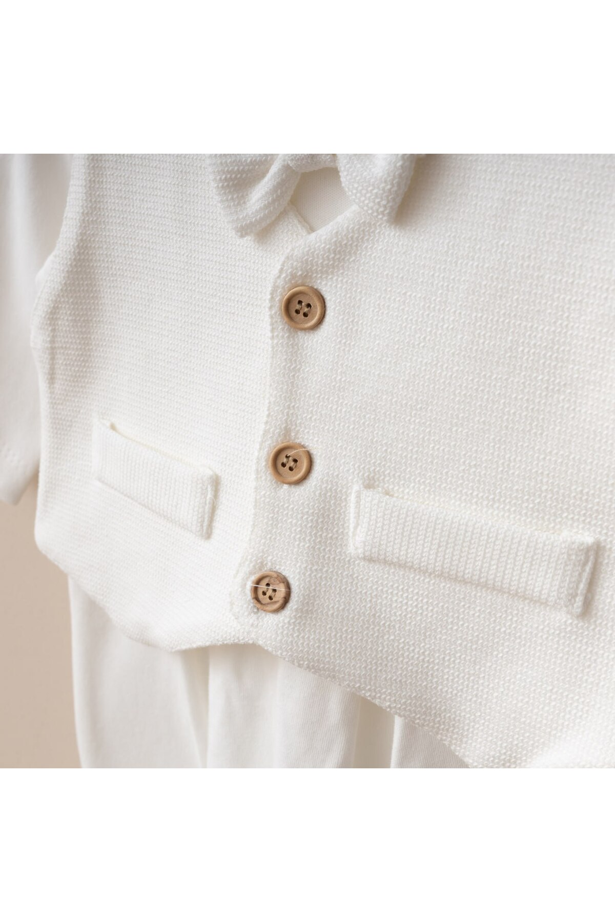 Minimus Yenidoğan Erkek Bebek Pamuklu Mevlüt Takımı Özel Gün 3’lü Yelek Şapka Patikli Papyonlu Tulum Takım fotoğrafı 4 (önizleme)