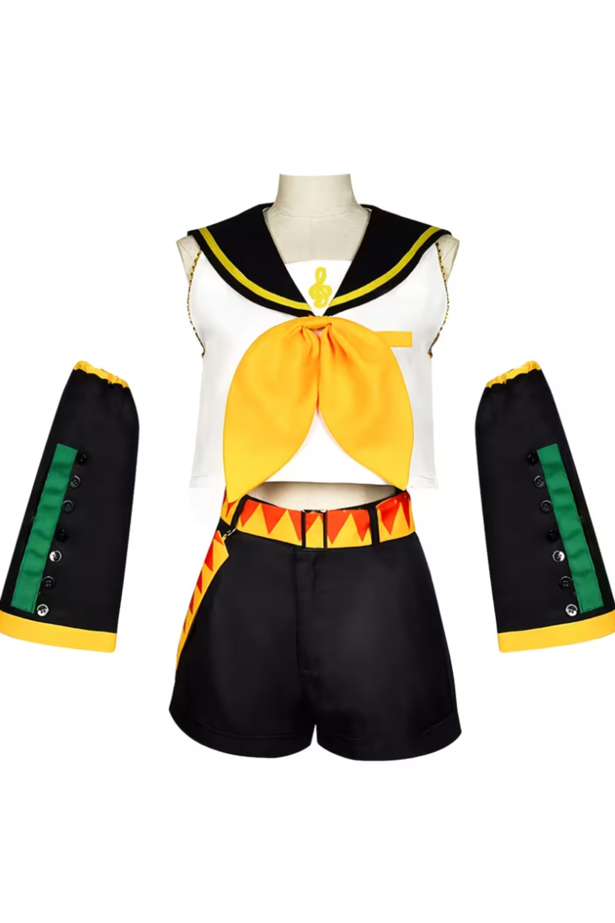 Butic Anime Cosplay Vocaloid Kagamine Rin Kagamine Twins İkizler Kostüm Anime Kawaii Sarı Kostüm