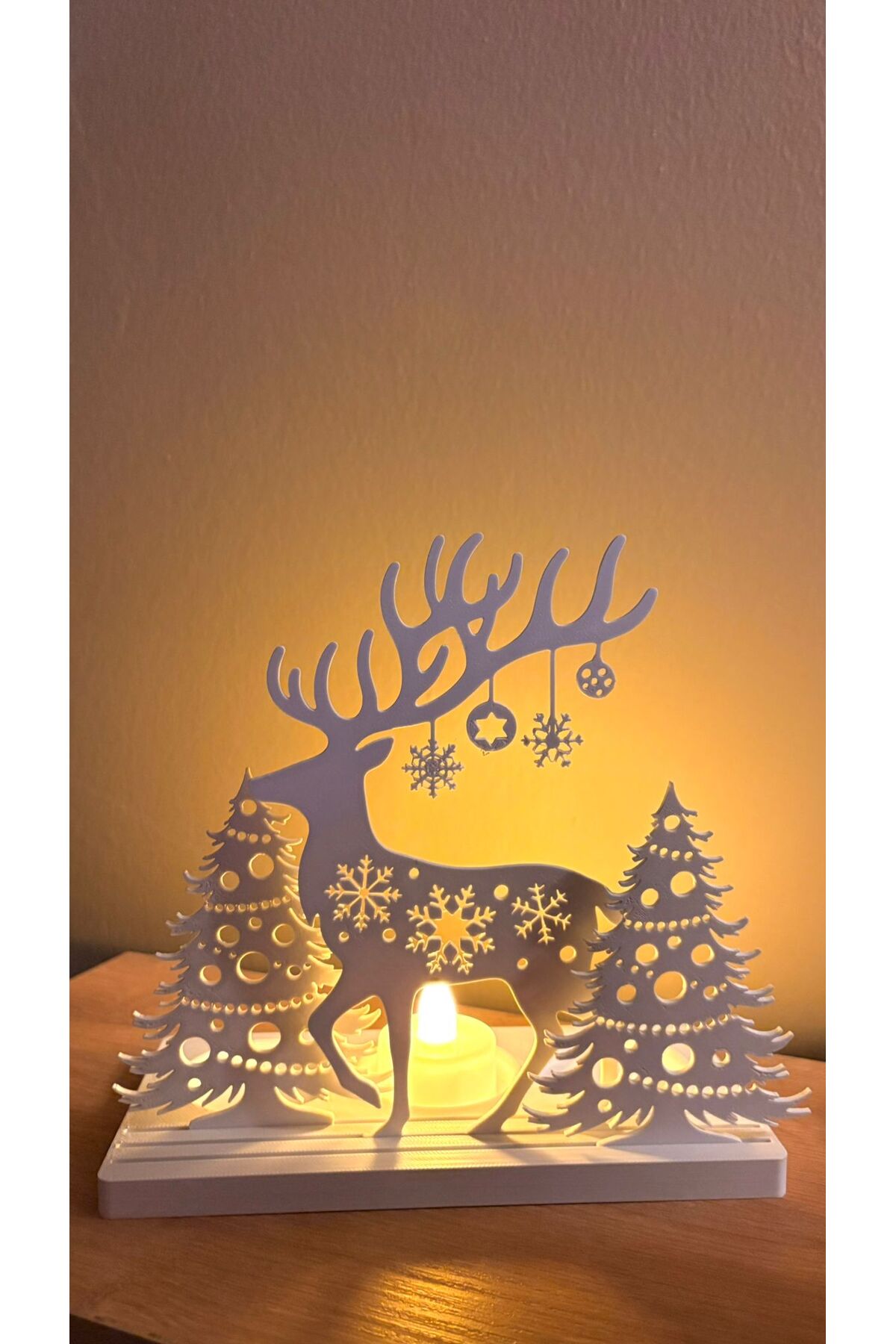 Christmas Themed Tealiight Candle Holder , with 1 Led Tealight candle gift
