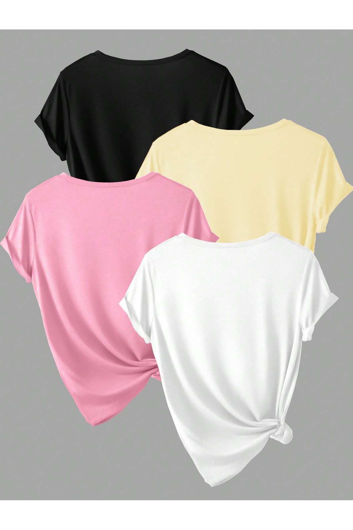 By Layina  4 RENK OVERSIZE DÜZ TİŞÖRT - Görsel 2