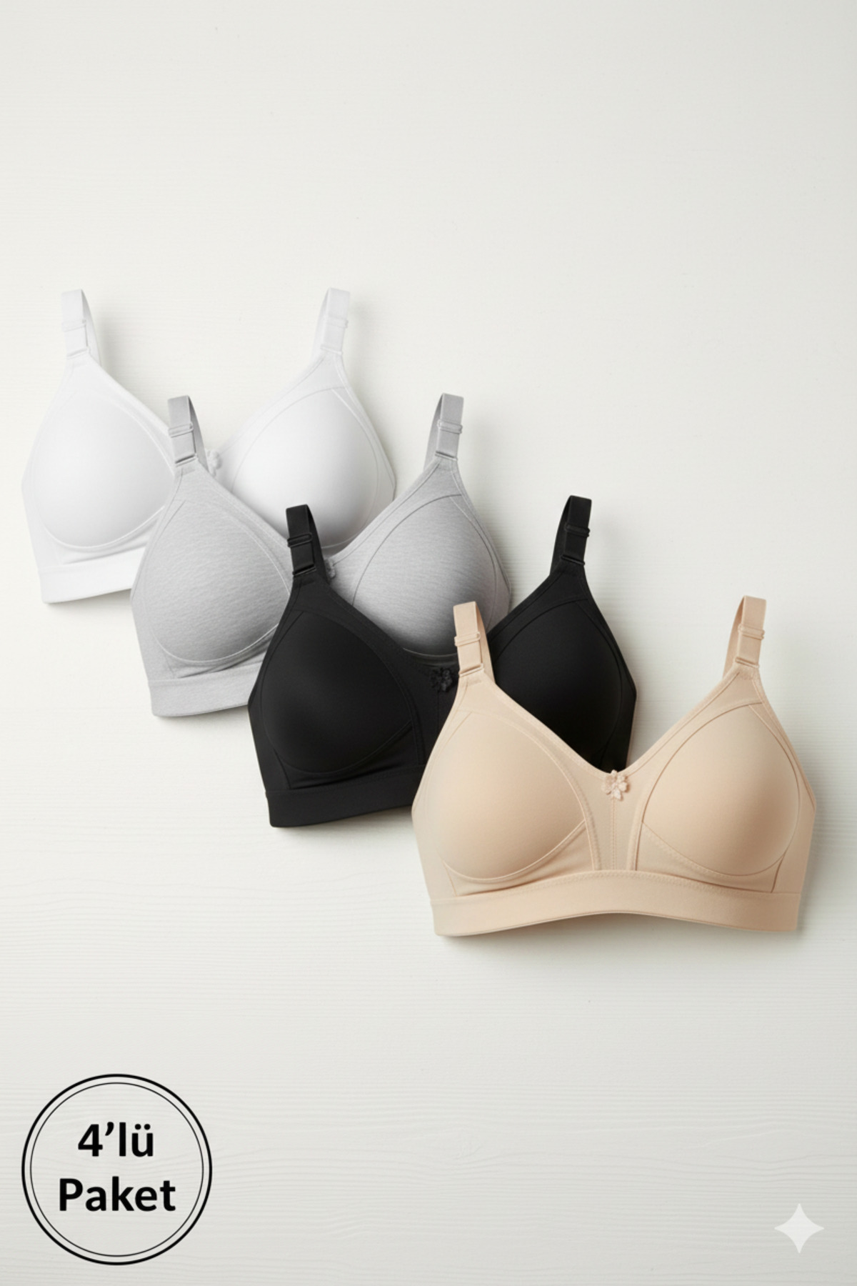 Ebru Combed Cotton Recovery Bra with Six-Way Stretch (Advantageous Pack of 4)