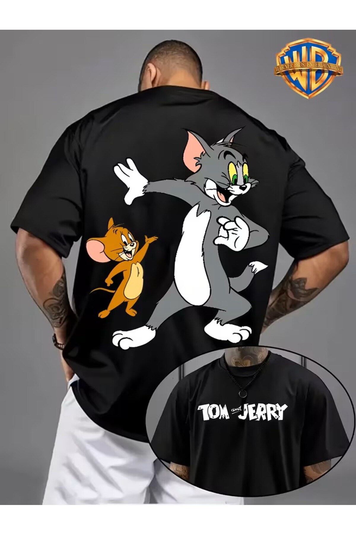 oneagılyazı Men'S & Women'S Vintage Tom & Jerry Graphic T-Shirt