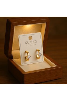 Moda badem Kadın Çelik Kararmaz Xuping Gold Küpe