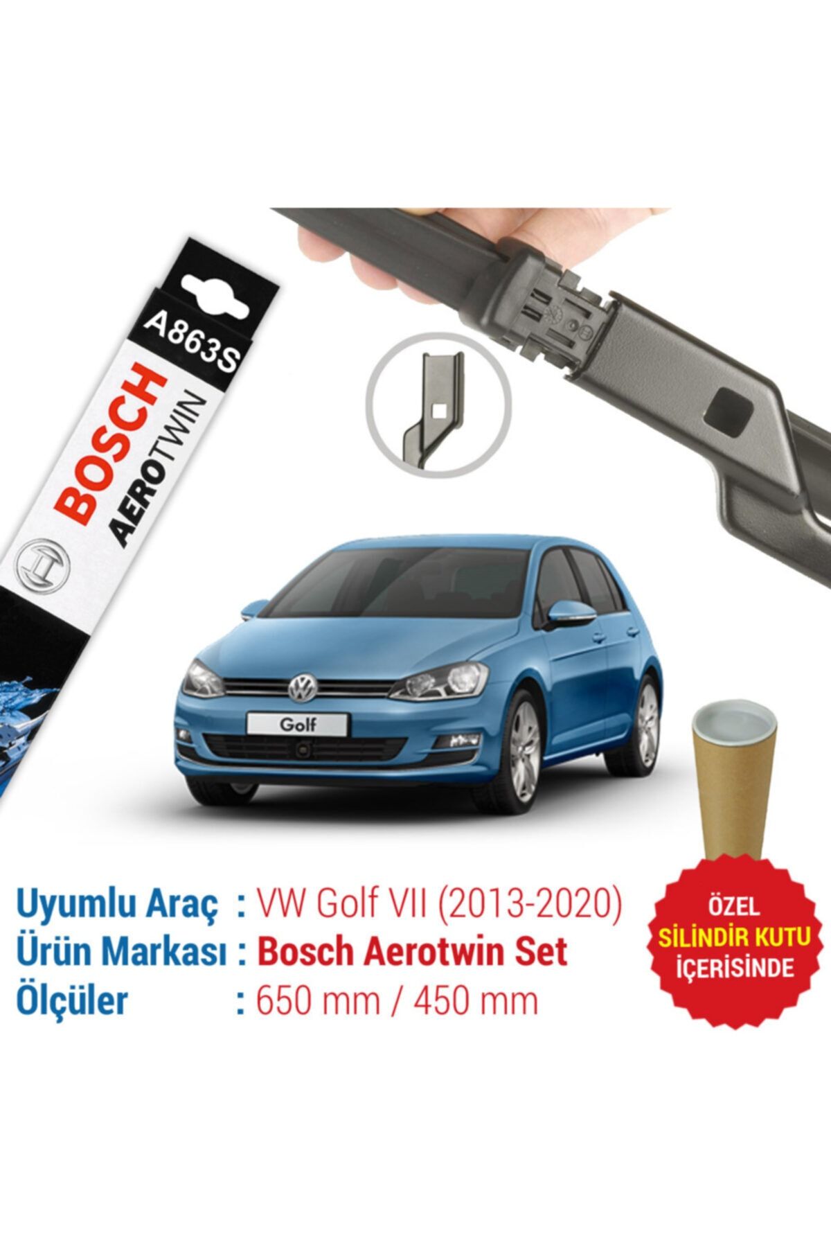 Bosch Vw Golf 7 Wiper Set (2013-2020) Aerotwin A863s - Trendyol