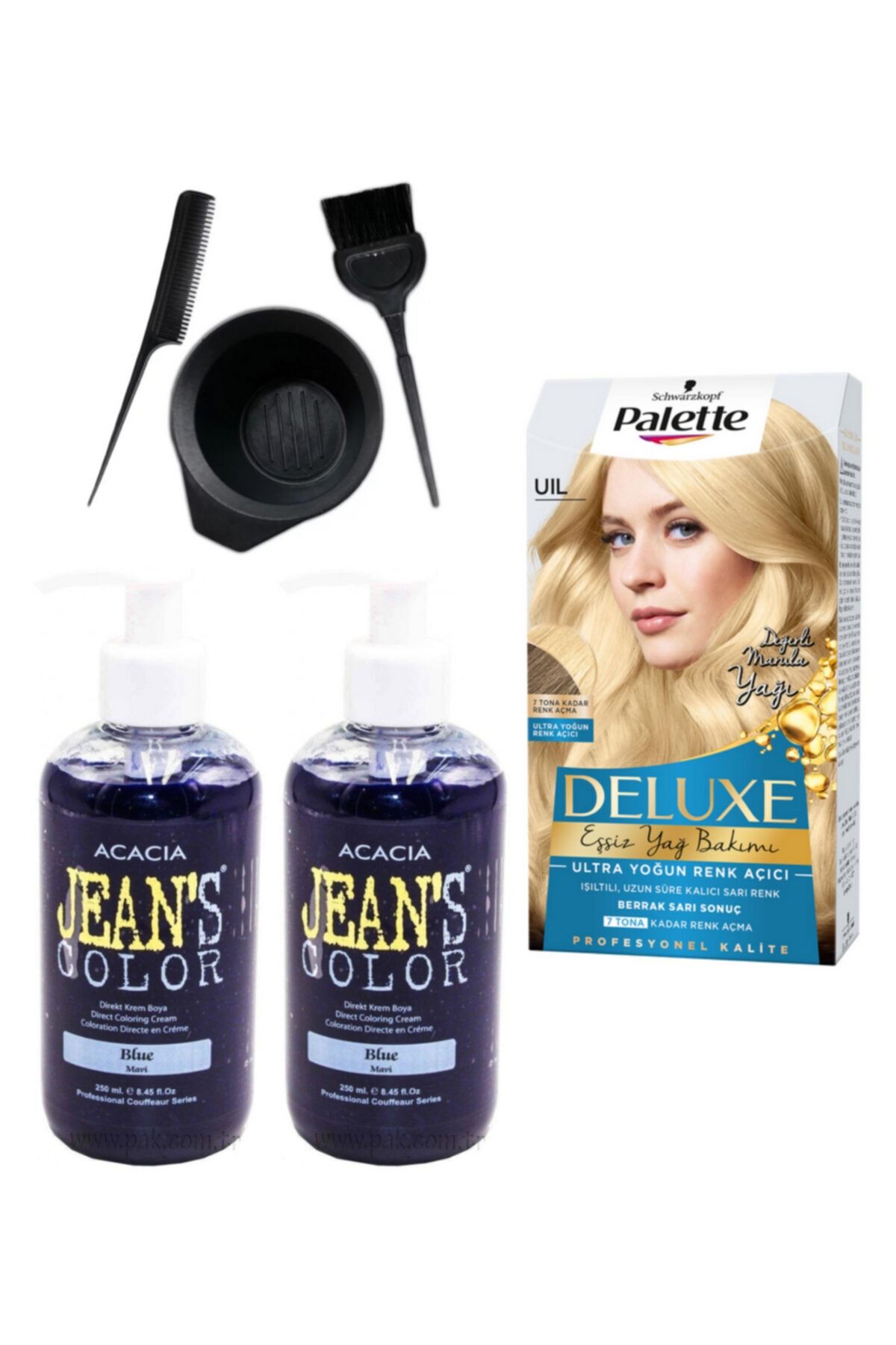 ست فوق العاده روشن کننده رنگ و رنگ مو آبی اقاقیا Uıl Ultra Intense Color Palette
