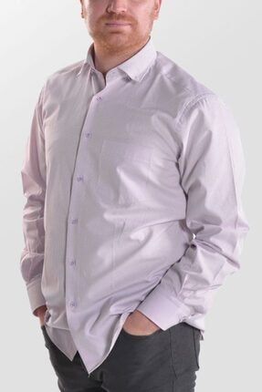 Erkek Pembe Üzeri Lacivert Çizgili Uzun Kol Gömlek N200204-06