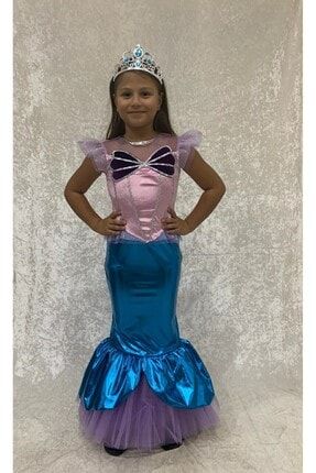 Kız Çocuk Mavi Pembe Deniz Kızı Kostüm D856624455