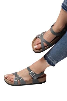 Pandora Mantar Tabanlı Hakiki Deri Çift Bantlı Ortopedik Kadın Sandalet 303R02