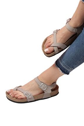 Lyra Mantar Tabanlı Hakiki Deri Parmak Arası Ortopedik Kadın Sandalet 302R04