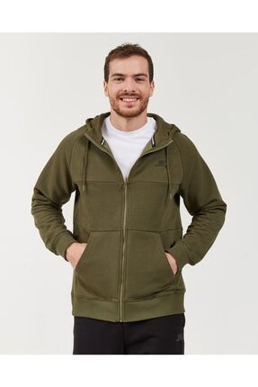 Skechers Erkek Haki Fermuarli Kapusonlu Sweatshirt S202095 801 Trendyol