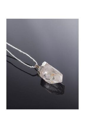 Kristal Kuvars Doğaltaş Kolye Ucu Zincir Dahil Seay5212