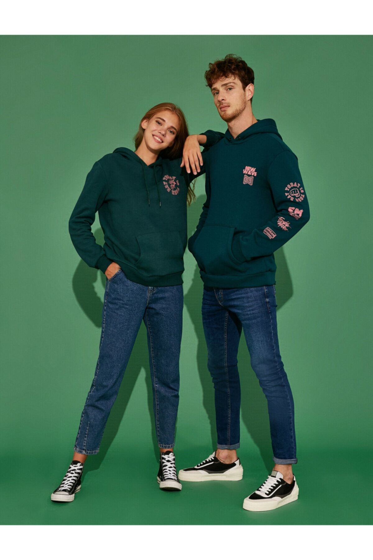 Koton Sweatshirt Grün Regular Fit Fast ausverkauft