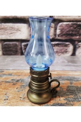 Nostaljik Gaz Lambası Pilli Işıklı Mavi ARS-985-635
