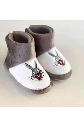 Bebek Panduf Tavşan Figürlü , Kaydırmaz Taban , Anaokulu Kreş Ayakkabısı tavsanf-ky01