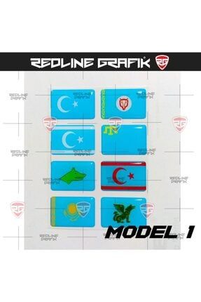 Eski Türk Devletleri Bayrakları 3d Sticker Seti TURK0203