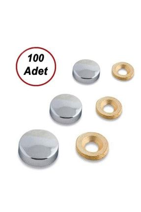 Krom Pta Dekoratif Vida Kapağı 15 Mm Vida Kapak 100 Adet 01450