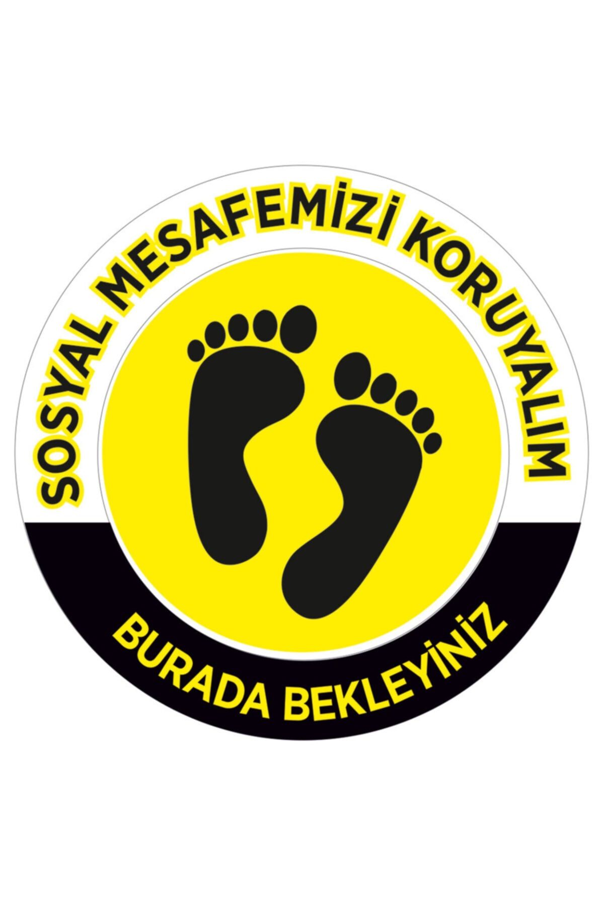 MIGNATIS Autocolant De Culoare Galben Negru De 25x25 Cm Pentru Sănătatea Ta - 10 Bucăți De Inscripții Pentru Distanțare Socială - One Size
