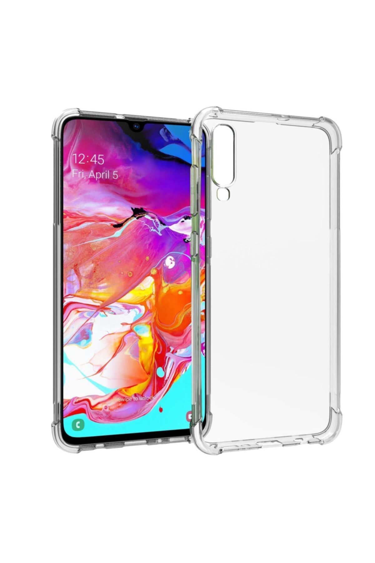 Samsung Galaxy A70 Şeffaf Airbag Antishock Köşe Korumalı Silikon Kılıf