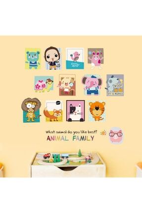 Çerçeveli Hayvan Resimleri Bebek Ve Çocuk Odası Dekorasyonu Duvar Sticker K-454