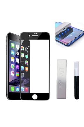 Iphone 7plus -8 Plus Siyah Uv Işınlı Ultraviyole Işık Kavisli Tam Kaplar Temperli Kırılmaz Cam UV-CAM-İPHONE-8PLUS