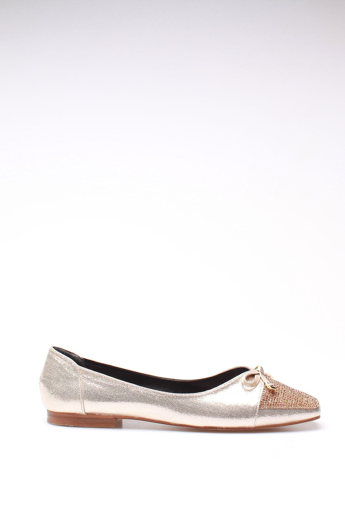 ROVIGO-Women's Gold Glitter Stone Ballerinas 2