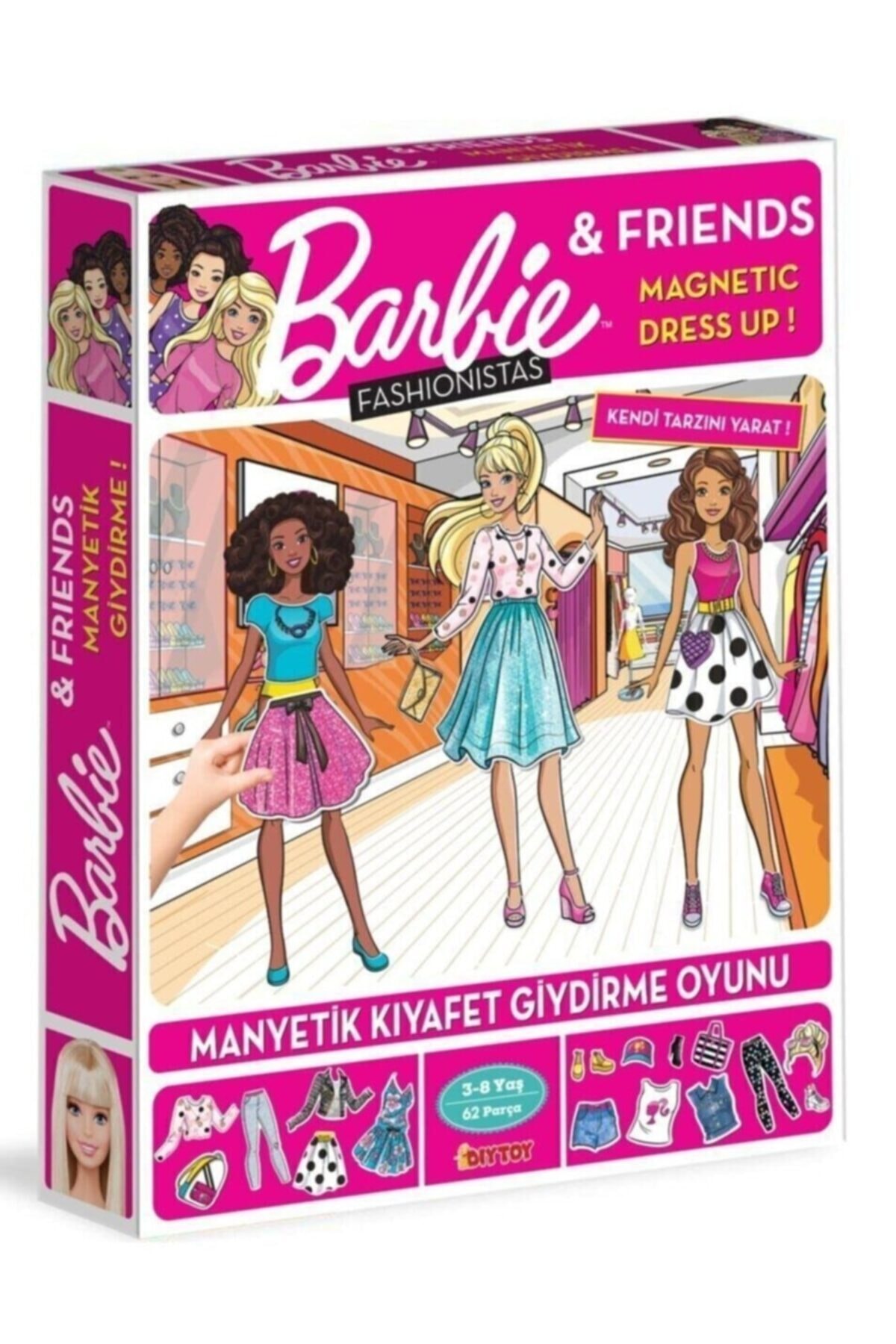 Diytoy Dıy Toy Barbie Fashionistas Manyetik Kıyafet Giydirme + Eğitici Tablet