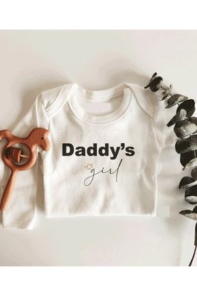 Daddy's Girl Yazılı Babalar Günü Uzun Kol Çıtçıtlı Organik Bebek Body 356-LMN