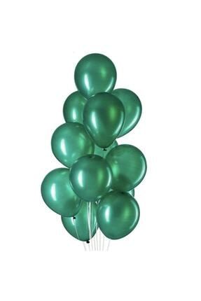 100 Adet Metalik Sedefli Yeşil Balon, Helyumla Uçan-dogum Günü-parti-kaliteli Balon METALİKBALON100-t