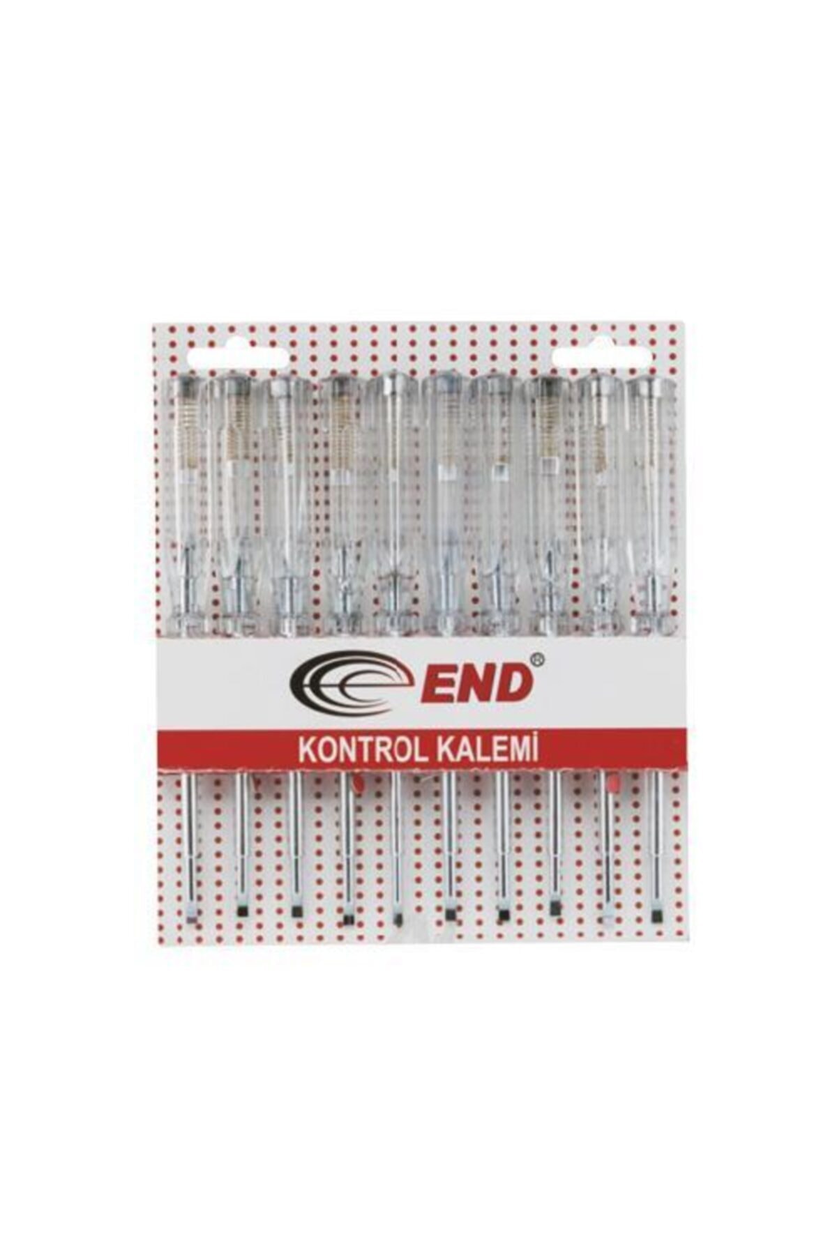 End Elektrik Çelik Uçlu Kontrol Kalemi Düz 10lu Paket Kaiteli